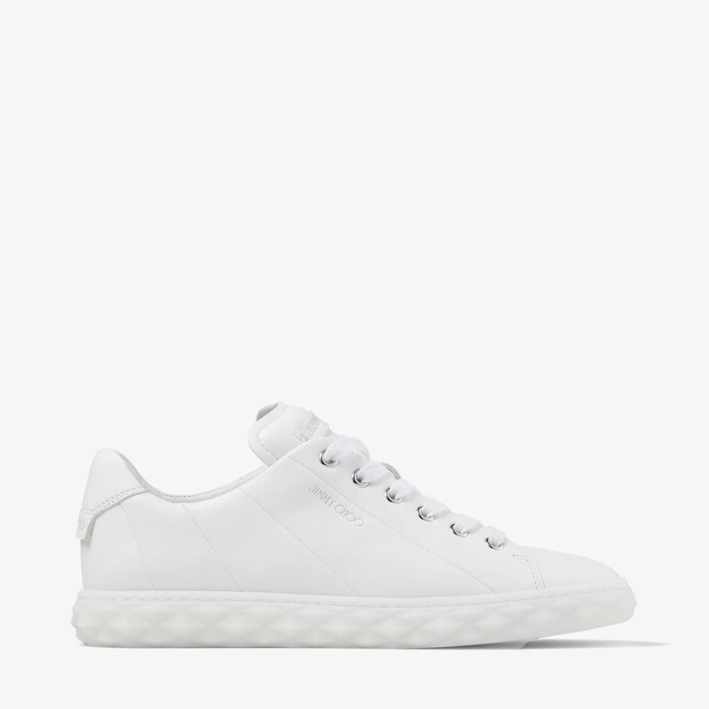 Jimmy Choo Diamond Light/F Leather Low-Top Trainers - Picture 2 of 16